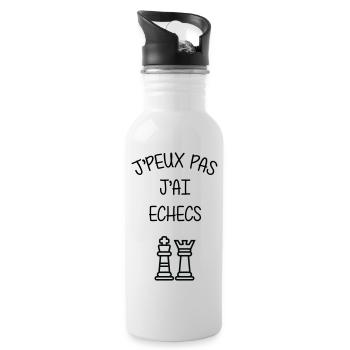 I Can't I Have Chess Humor Club - Water bottle with straw - white - Right