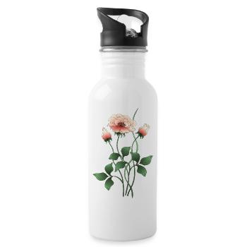 Fleur - Gourde avec paille intégrée - blanc - Droite