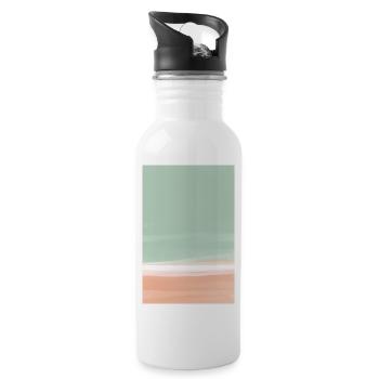 Green orange block - customizable - Water bottle with straw - white - Right