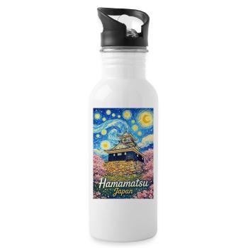 Hamamatsu, Japan - Water bottle with straw - white - Right