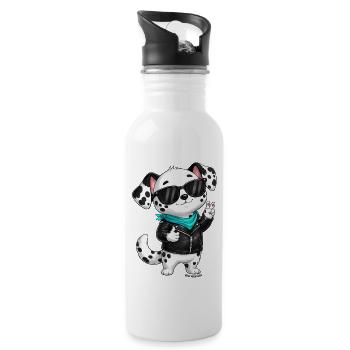 Petit Signe de la Paix Dalmatien - Gourde avec paille intégrée - blanc - Droite