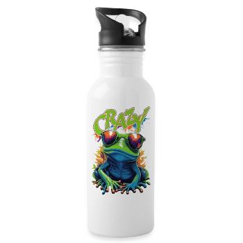 Crazy Frog Pop Art - Water bottle with straw - white - Right
