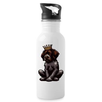 Deutsch Drahthaar Deutsch-Drahthaar Besitzer - Trinkflasche mit integriertem Trinkhalm - Weiß - Rechts