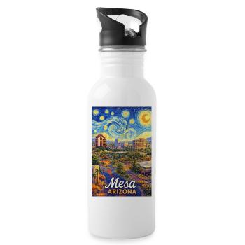 Mesa, Arizona - Water bottle with straw - white - Right