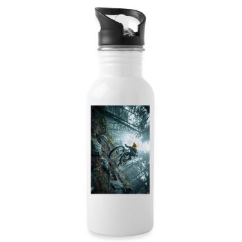 Winterwald-MTB-Quest - Trinkflasche mit integriertem Trinkhalm - Weiß - Rechts
