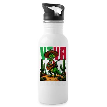 Mexiko Stolz & Heimat Mexikaner Mexico Flagge - Trinkflasche mit integriertem Trinkhalm - Weiß - Rechts