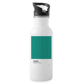 Ideen entstehen im Denken Poster - Trinkflasche mit integriertem Trinkhalm - Weiß - Rechts