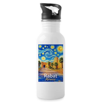 Rabat Morocco Starry Night - Trinkflasche mit integriertem Trinkhalm - Weiß - Rechts