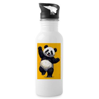 panda - Water bottle with straw - white - Right