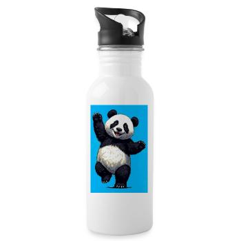 panda - Water bottle with straw - white - Right