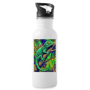 Gecko - Water bottle with straw - white - Right
