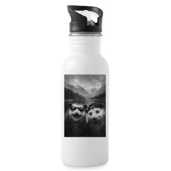 Bergsee-Pals: Otter with sunglasses - Water bottle with straw - white - Right