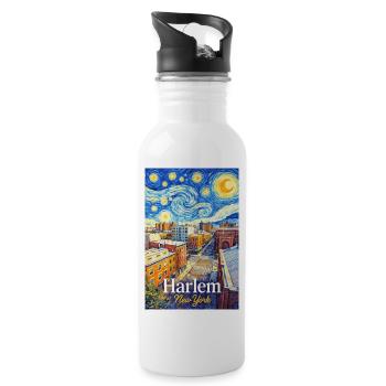 Harlem Night City Star Style - Water bottle with straw - white - Right