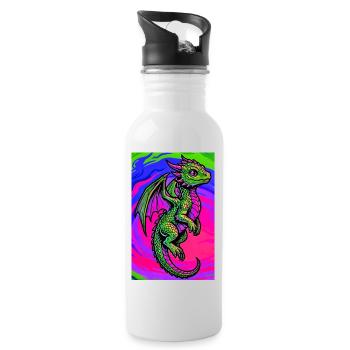 dragon - Gourde avec paille intégrée - blanc - Droite