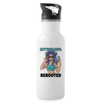Modern Medusa Mythology Rebooted - Water bottle with straw - white - Right