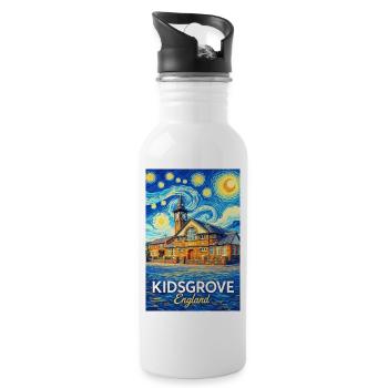 KIDSGROVE England Wirbelhimmel - Trinkflasche mit integriertem Trinkhalm - Weiß - Rechts