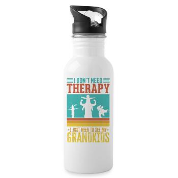 Opa und Enkelkinder lieben Unbreakable Bond am meisten - Trinkflasche mit integriertem Trinkhalm - Weiß - Rechts