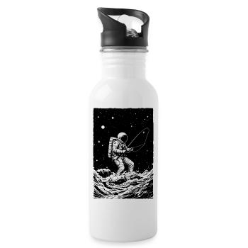 La pêche des astronautes dans l’espace - Gourde avec paille intégrée - blanc - Droite