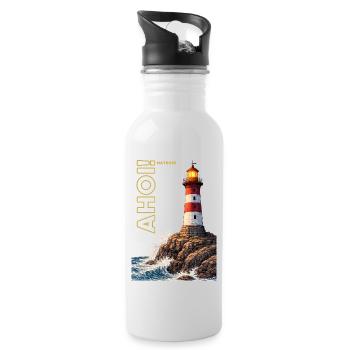 AHOI! Matrose - Trinkflasche mit integriertem Trinkhalm - Weiß - Rechts