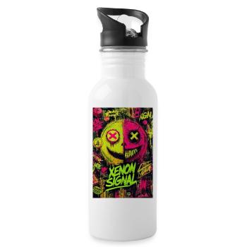 Xenon-Signal-Graffiti - Trinkflasche mit integriertem Trinkhalm - Weiß - Rechts