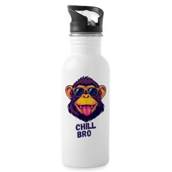 Détends-toi frère Singe - Gourde avec paille intégrée - blanc - Droite