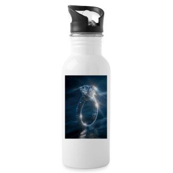 Diamond Ring Gleam - Water bottle with straw - white - Right