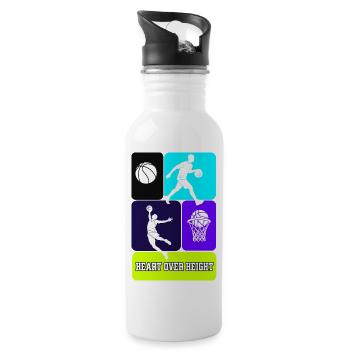 Heart Over Height - Basketball - Water bottle with straw - white - Right