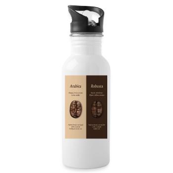 Arabica vs Robusta Coffee Guide Poster - Trinkflasche mit integriertem Trinkhalm - Weiß - Rechts
