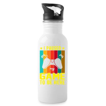 I Paused Game To Be Here - Water bottle with straw - white - Right
