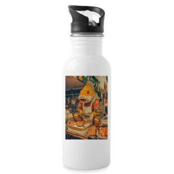 Gill Chef at the Market - Water bottle with straw - white - Right