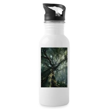 Ancient Forest Light - Water bottle with straw - white - Right