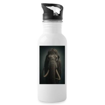 Nocturnal Ivory Elephant - Water bottle with straw - white - Right