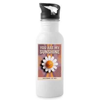 Du bist meine Sonnenschein-Gänseblümchen-Popkunst - Trinkflasche mit integriertem Trinkhalm - Weiß - Rechts
