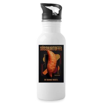 Sweet Potato Geometric Orange Root - Water bottle with straw - white - Right