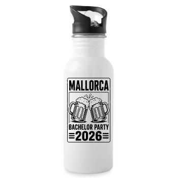 JGA Malle 2026 Bachelor Party auf Malle - Trinkflasche mit integriertem Trinkhalm - Weiß - Rechts