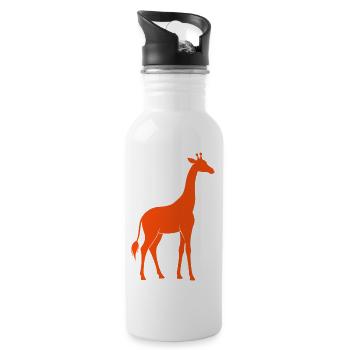 Giraffen - Trinkflasche mit integriertem Trinkhalm - Weiß - Rechts