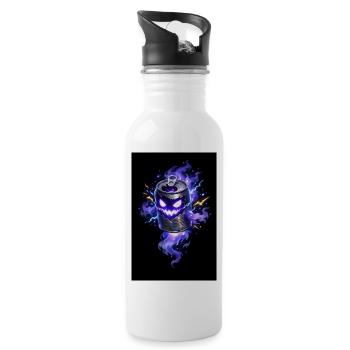 Purple Haunted Cannon Halloween - Water bottle with straw - white - Right