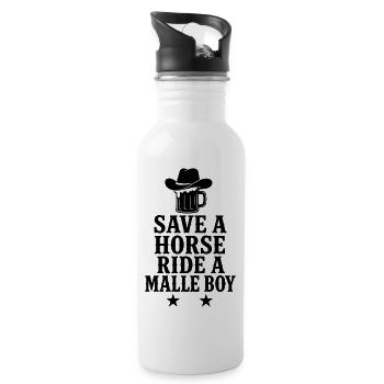 Malle 2026 Sauvez une balade à cheval un Malle Boy 2026 - Gourde avec paille intégrée - blanc - Droite