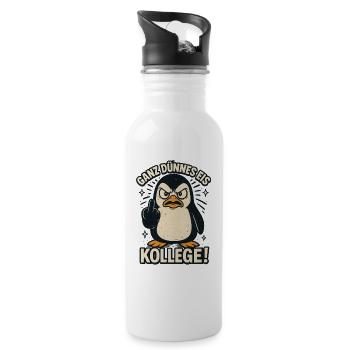 Guten Morgen Ganz Dünnes Eis Freundchen Pinguin - Trinkflasche mit integriertem Trinkhalm - Weiß - Rechts