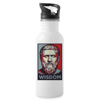 Wisdom Portrait Pop Art - Water bottle with straw - white - Right
