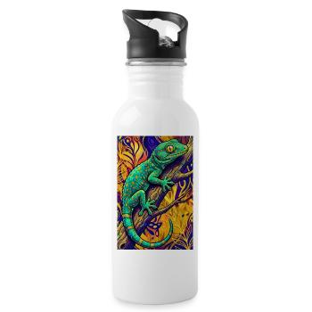 Gecko - Water bottle with straw - white - Right
