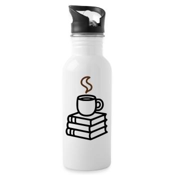 Books Coffee Mug Reading Book Club Bookworm - Water bottle with straw - white - Right