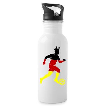 Fussballer Deutschland - Trinkflasche mit integriertem Trinkhalm - Weiß - Rechts