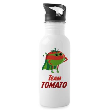 Team Tomato Hero Tee - Trinkflasche mit integriertem Trinkhalm - Weiß - Rechts