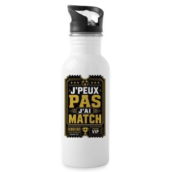 J'Peux Pas J'Ai Match VIP Foot Coupe Du Monde - Gourde avec paille intégrée - blanc - Droite