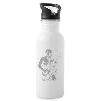 Socrates playing Rock Guitar - Water bottle with straw - white - Right