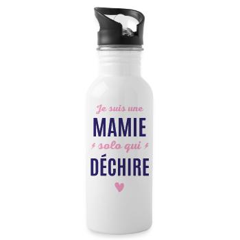 Cadeaux Mamie solo Humoristique - Gourde avec paille intégrée - blanc - Droite