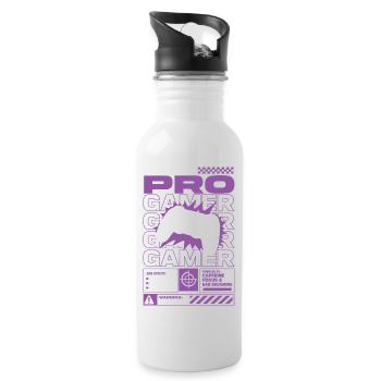 Design alimenté par la caféine Pro Gamer - Gourde avec paille intégrée - blanc - Droite