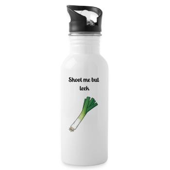 Jeu de mots : Shoot Me But Leek - Gourde avec paille intégrée - blanc - Droite