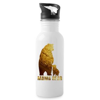 Mama Bear Gold Foil - Water bottle with straw - white - Right